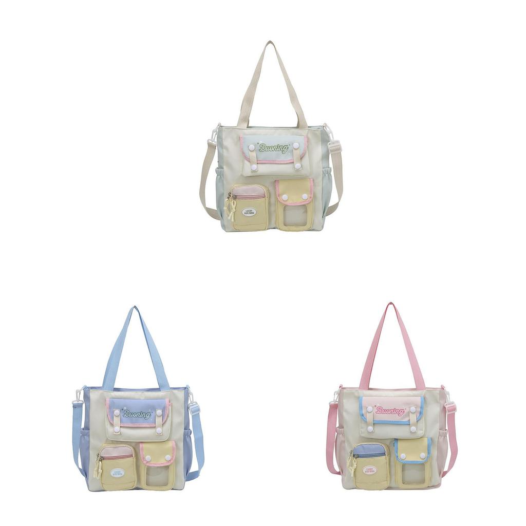 Student Shoulder Bag With Zipper Closure And Polyester Lining For Casual School Outings
