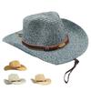 Western Cowboy Hat Summer UV Protection Unisex Vintage Sun Hat for Outdoor Travel Riding New