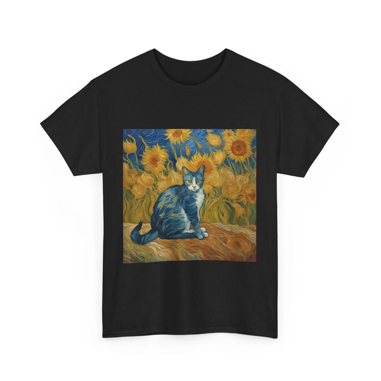

Van Gogh Cat Shirt | Van Gogh Starry Night Cat Shirt | Vintage Black Cat Shirt U M