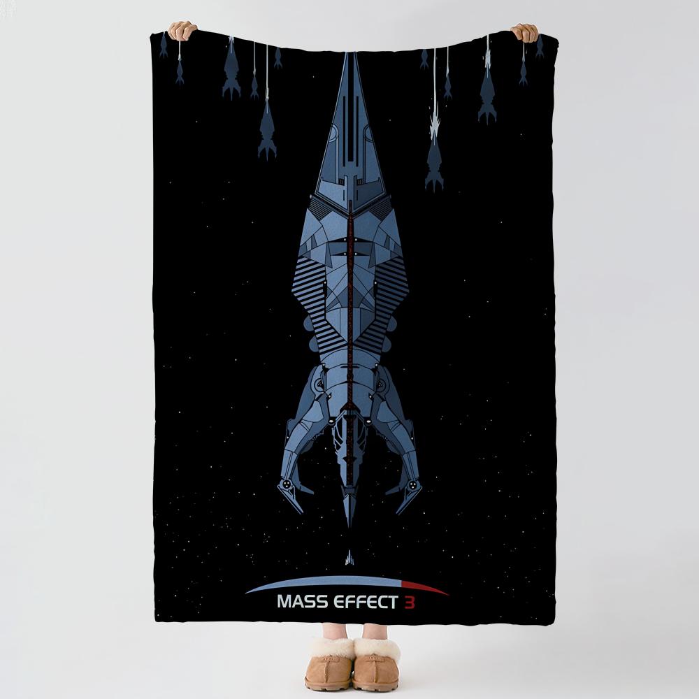 game M-Mass Effect-t Throw Thick Comfort Flannel Quilt, Multi-scene Use Indoor Outdoor Daily Nap