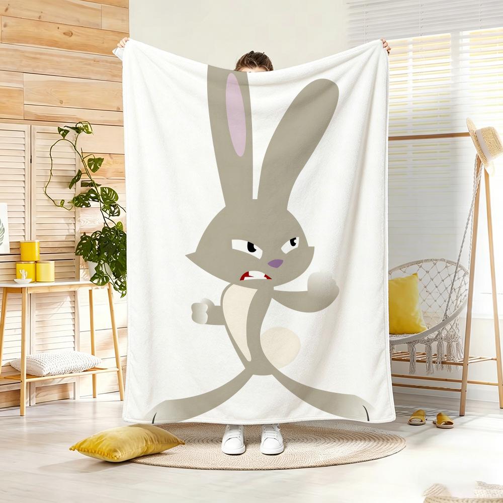 Kids Cartoon S-Skunk Fu Throw Lightweight 240G Flannel Blanket Soft Skin-Friendly For Summer Cooling