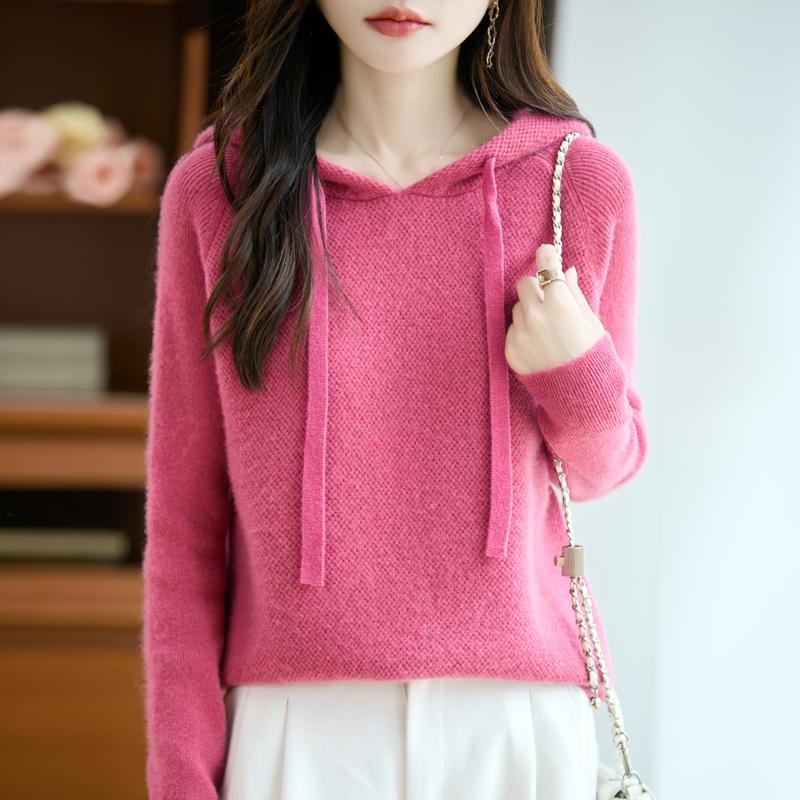 Women's cashmere sweater Qinghe cashmere 30% cashmere 70% wool autumn and winter pullover warm and fashionable
