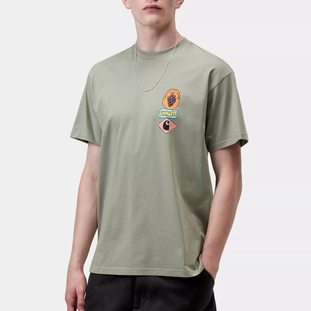 Carhartt WIP Comfortable Loose Fit Stacked Grapes Graphic Print Crew Neck Short Sleeve T-Shirt Unisex Tops I036902-3RF-XX