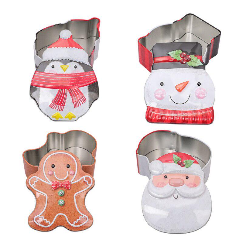 Christmas Cartoon Candy Can Penguin Santa Claus Snowman Smiling Face Christmas Child Gift Box