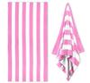Pastellfarbenes Cabana-Streifen-Badetuch, Schnell trocknende weiche Baumwolle, Lavendel, Rosa & Gelb gestreiftes Design für den Sommer am Pool