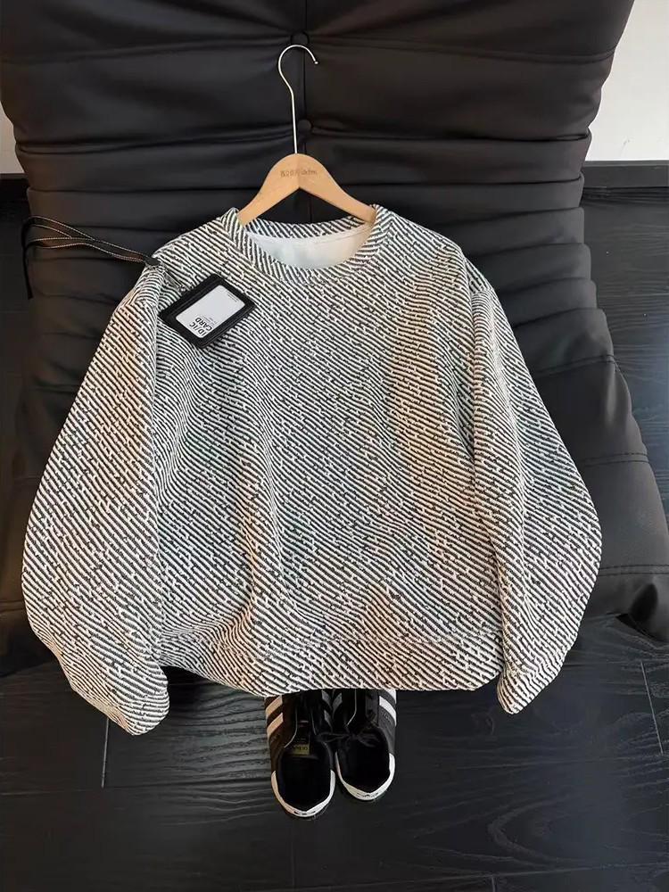 Men's 2026 Zebra Print Velvet-Lined Heavyweight Hoodie: Full Sky Stars, Round Neck, American Style, Autumn/Winter.