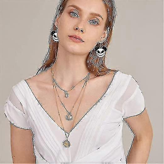 Halloween Earrings Acrylic Skull Dangle Earrings For Women Girls Halloween Pumpkin Smiling Face Earrings Spirit Earrings Cut Glitter Powder Cartoon Fu