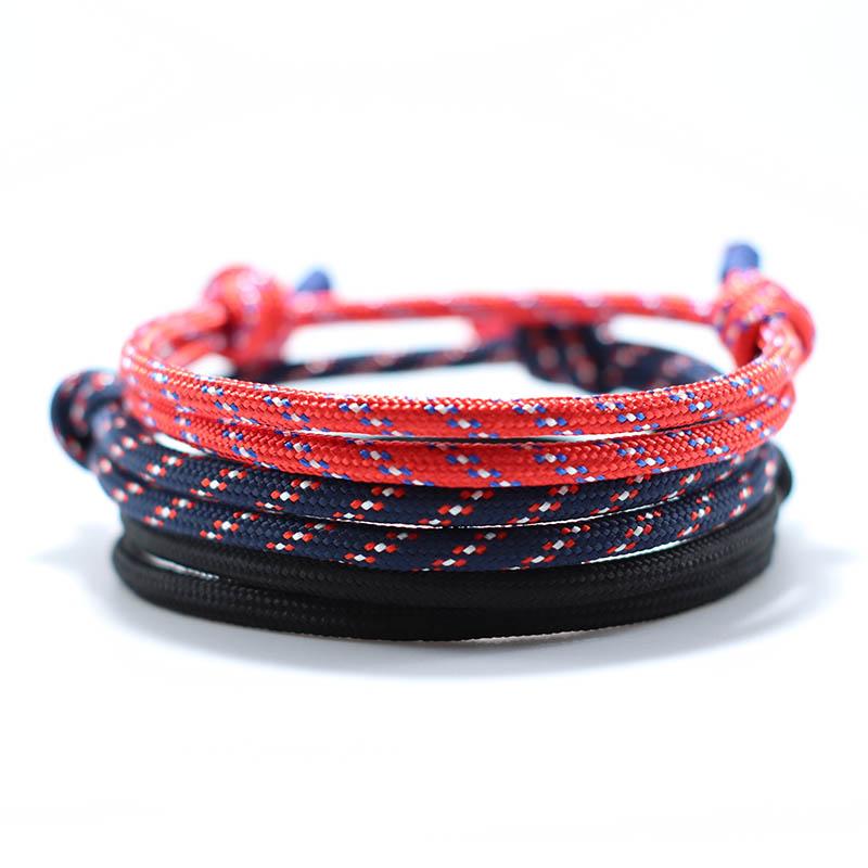 

Noter Fashion 3Pcs Men Paracord Bracelet Set Premium Selected Fabric Handmade Braided Adjustable Sports Sweat Wristband Braslet Adjustable