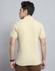 Monte Carlo Mens Solid Beige Collar Neck Half Sleeve T-Shirt
