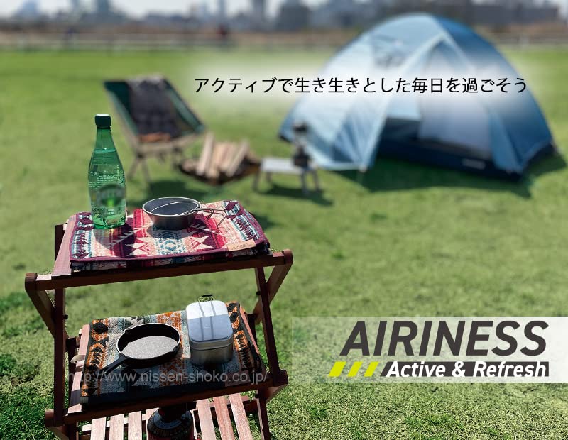 Nissen Shoko AIRINESS Instant Deodorizing Bath Scroll Towel, Pattern, Red, AR-18007_R