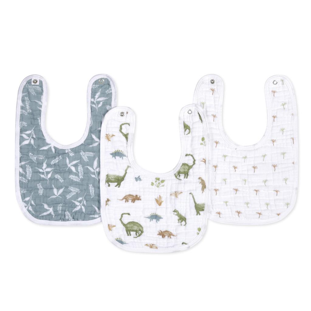 aden anais essentials Snap bib dino jungle one size 3 pieces BBADAEESNC30021 +