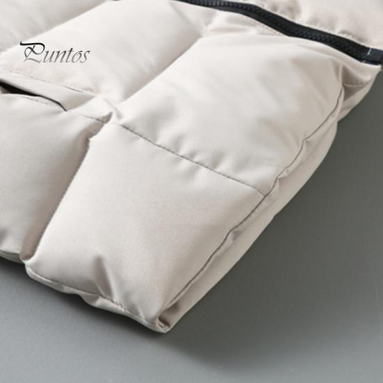 Unisex Cotton Waistcoat Hooded Stand Collar Drawstring Sleeveless Zipper Placket Vest Coat with Pockets Solid Color Thickened Warm Vest Jacket