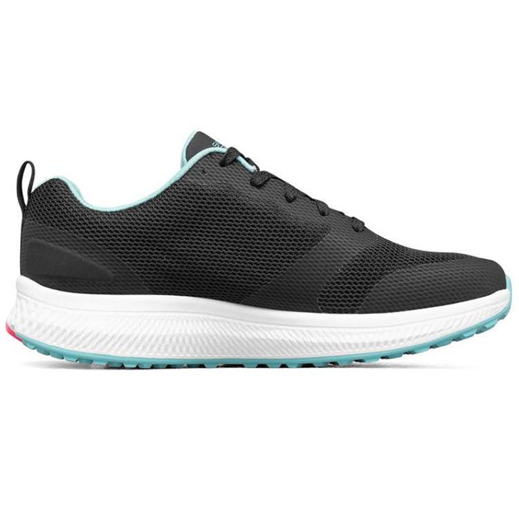 Skechers Go Run Konsistent Bequem Mesh Synthetisches Leder Niedrig geschnitten Laufschuhe Damen Sneaker Schwarz Weiß 128076-BKMT