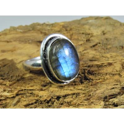 Natural Blue Labradorite Gemstone 925 Solid Sterling Silver Ring Size US-7 PG-156