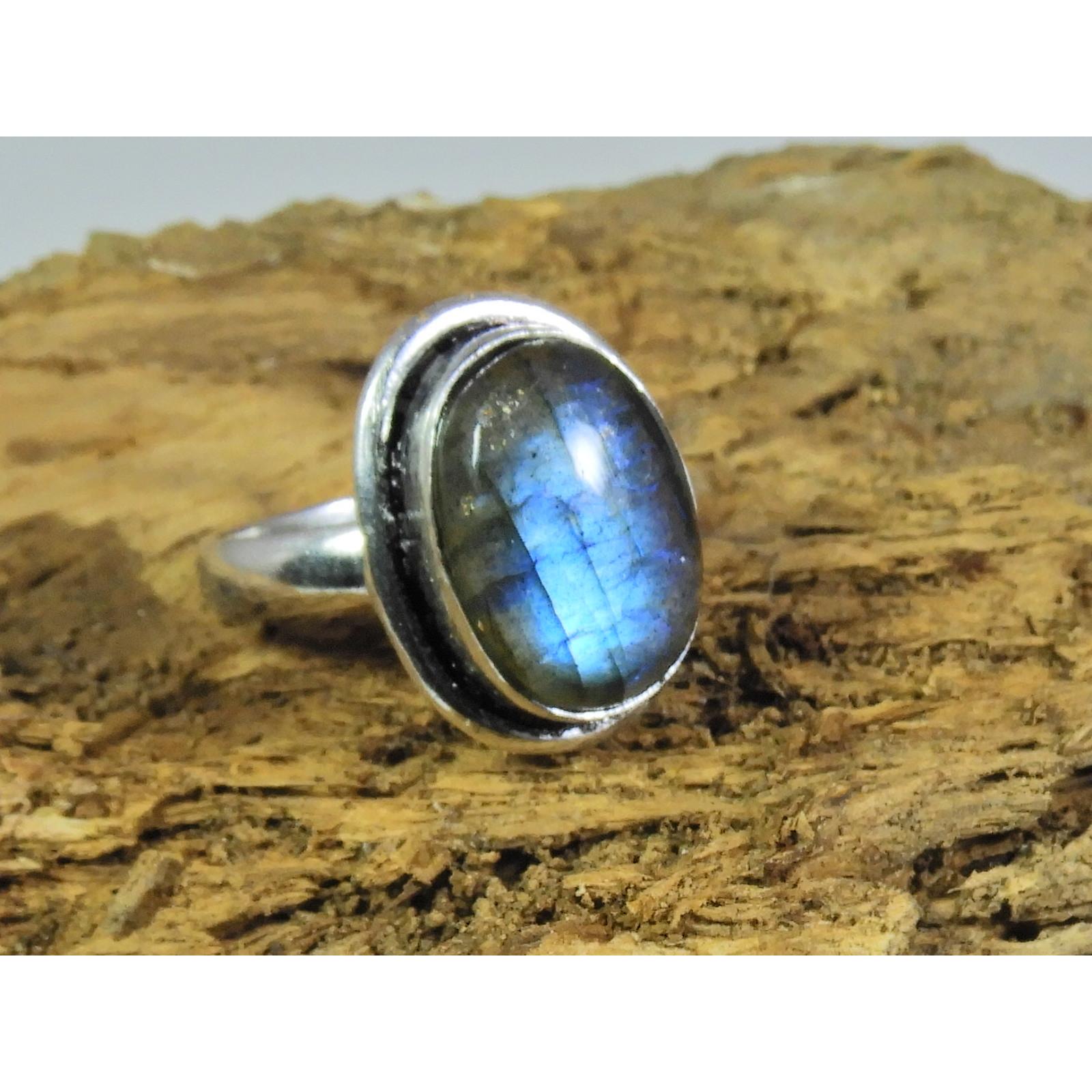 

Natural Blue Labradorite Gemstone 925 Solid Sterling Silver Ring Size US-7 PG-156