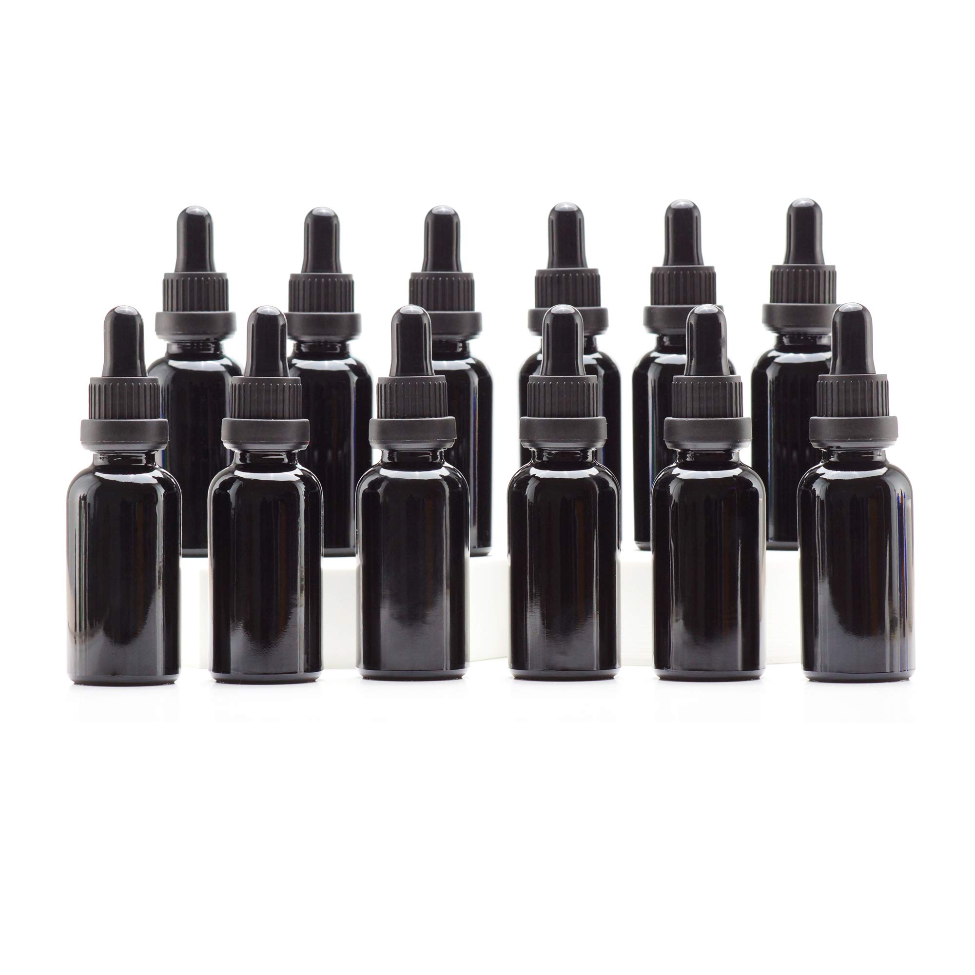 Yizhao Light-Blocking Glass Dropper Bottle 30ml Black, Aroma Oil Storage Container, Essential Oil Bottle, Glass Dropper Bottle, for Essential Oils, Di