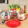 Stainless Steel Mixing Bowl Scaled Salad Basin Multifunctional Kneading Dough Bowl  Cream