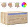 VidaXL Wall-mounted Bedside Table with LED Lights Sonoma Oak, Cabinet, Side Table, Bedside Cabinet, Nightstand, 860215