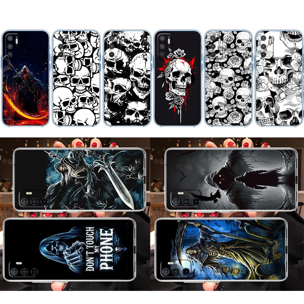 BF97 Skeleton Skull Grim Reaper Case for Motorola Moto E13 E15 E20 E22 E22S E30 E32 E40 E7 G Plus Power Play Stylus G22 G14