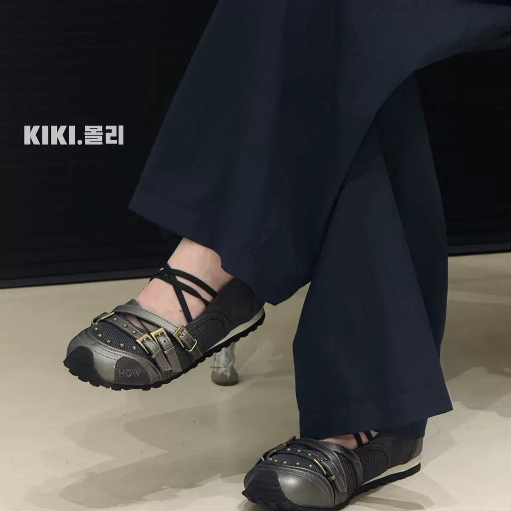 Baletflīzes sieviešu jaunas ādas retro vienas kurpes iekšējais augstuma palielinājums kniedes sekla mute Mary Jane kurpes