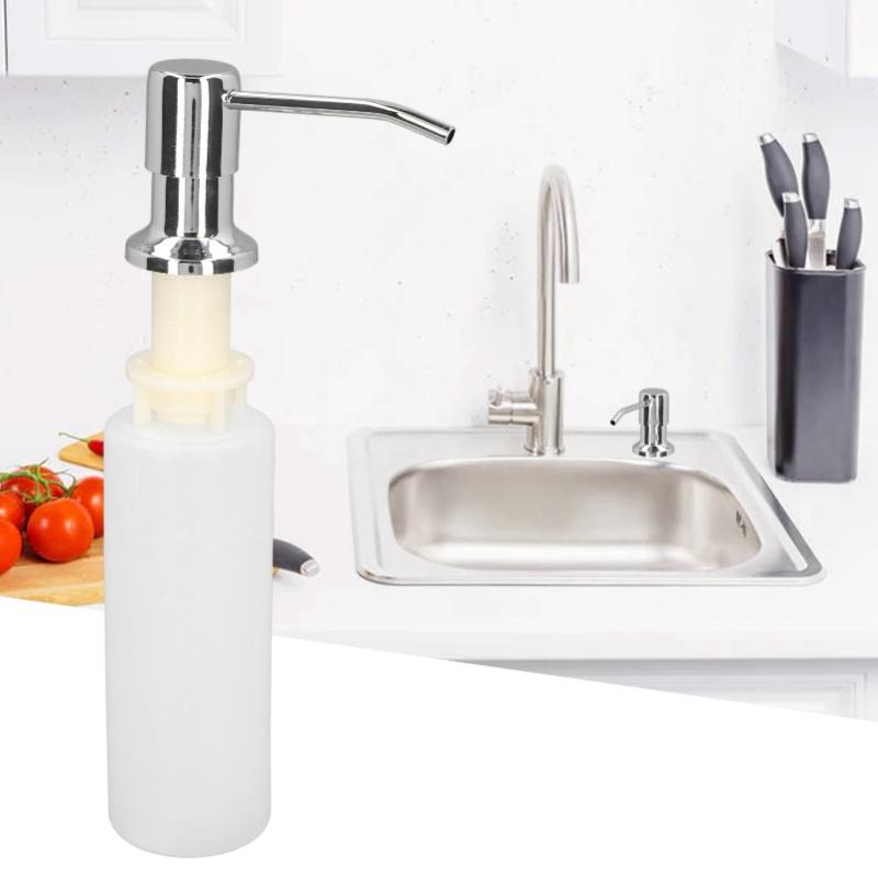 300ml Sink Soap Dispenser Lotion Pump Dispenser 304 Stainless Steel Lotion Dispenser For Kitchen Chromeplate