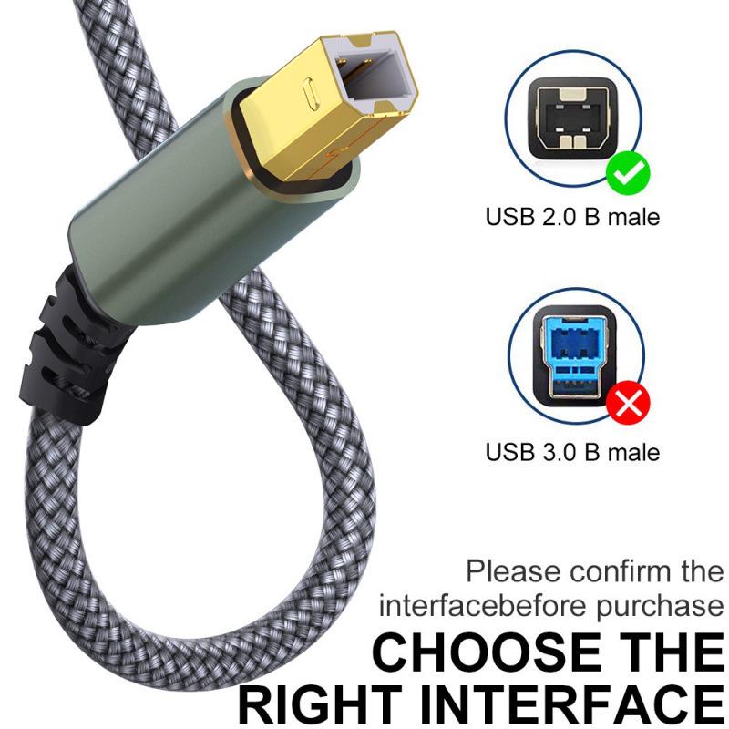 Gold-Plated USB to Type-C/B Male Printer Cable