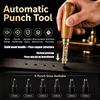 Japanese Style Leather Hole Punch Set Adjustable Screw Punch Tool 6 Tip Sizes with Wood Handle Bookbinding Paper Wood Crafting