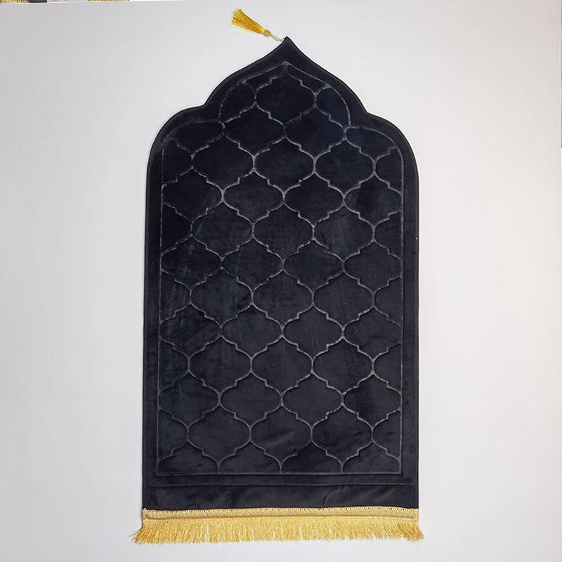 Soft Prayer Mat Thick Sponge Easy To Carry with Tassel Embossed Prayer Mat for Multiple Scenes