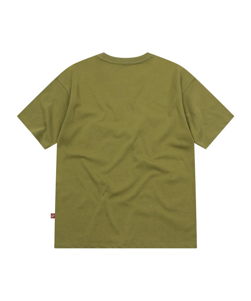S'EST Star Orbit Applique T-Shirts Olive