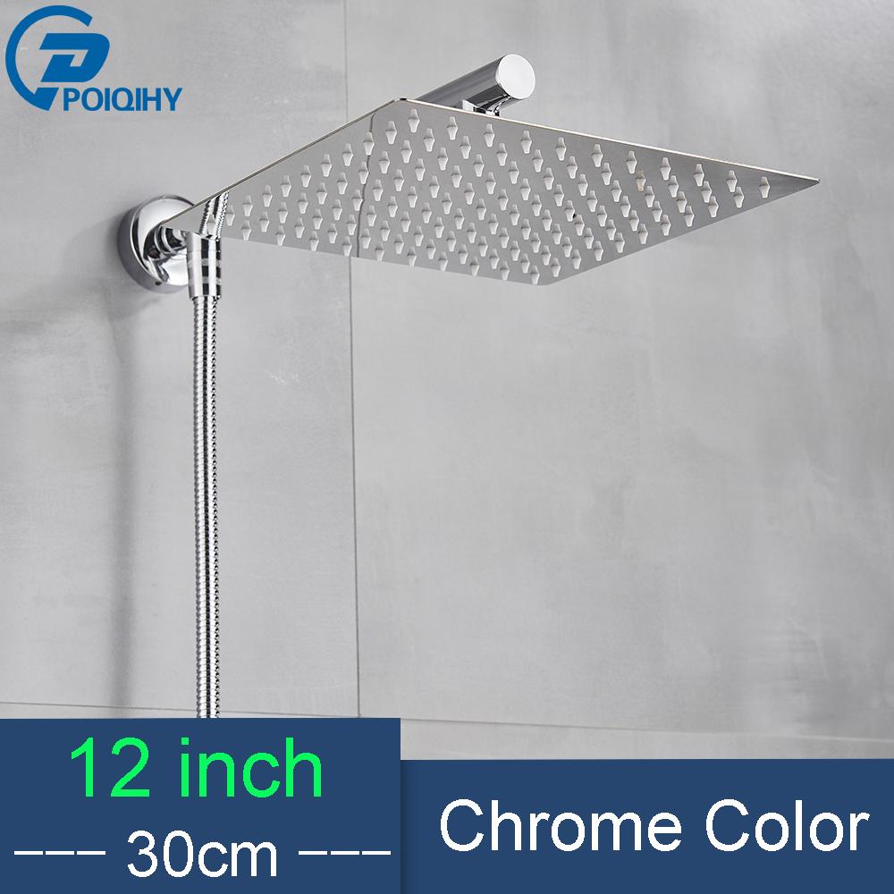 Czarna Słuchawka Prysznicowa Deszczownica Stal Nierdzewna Słuchawka Prysznicowa Łazienkowa Montowana na Ścianie Mosiężne Ramię Prysznicowe 150cm Wąż Prysznicowy Ultracienka Głowica