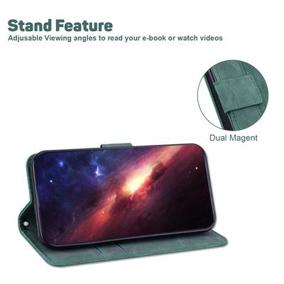 Etui portfelowe na telefon TECNO Camon 30 Pro 5G, skórzane etui z klapką z geometrycznym wytłoczeniem i paskiem