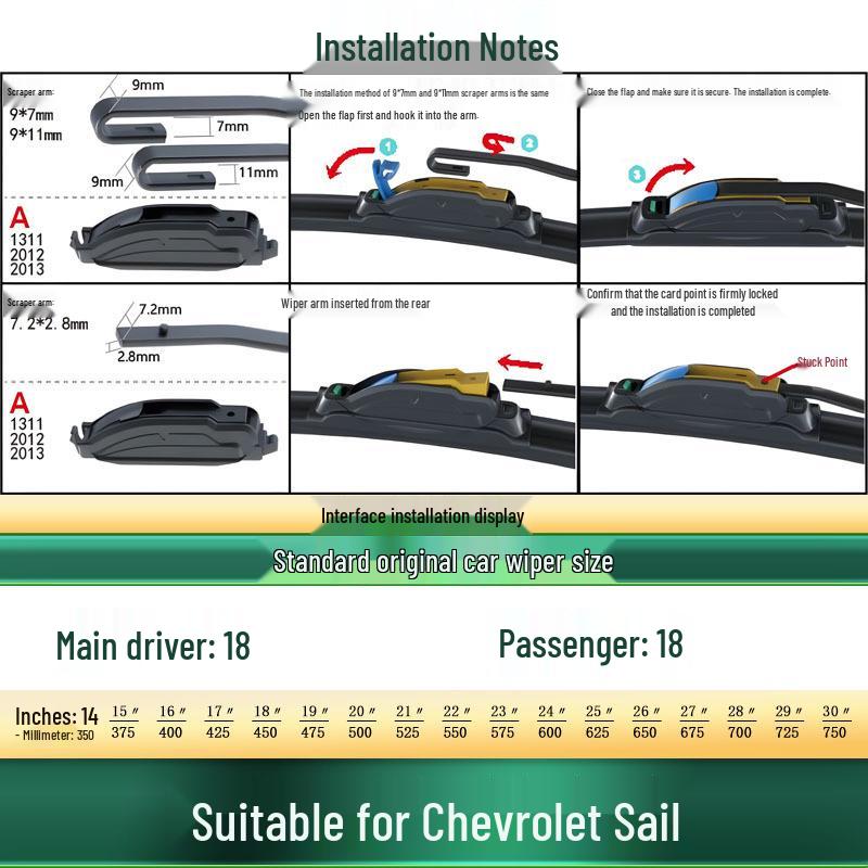 

Chevrolet Sail Frameless Silent Wiper Blade