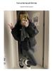 Gray Plaid Wool A-Line Polka Dot Short Skirt for Women - Winter Warm Hip-Hugging Design