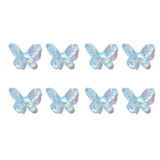 8Pcs Nail Decoration Non-drop DIY Resin Delicate Aurora Butterfly Art for Party