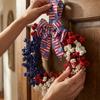 40CM Independence Day Wreath, Red,  And Blue Decorative Wreath, Door Hanging Wreath, Cross-border Decorative Products