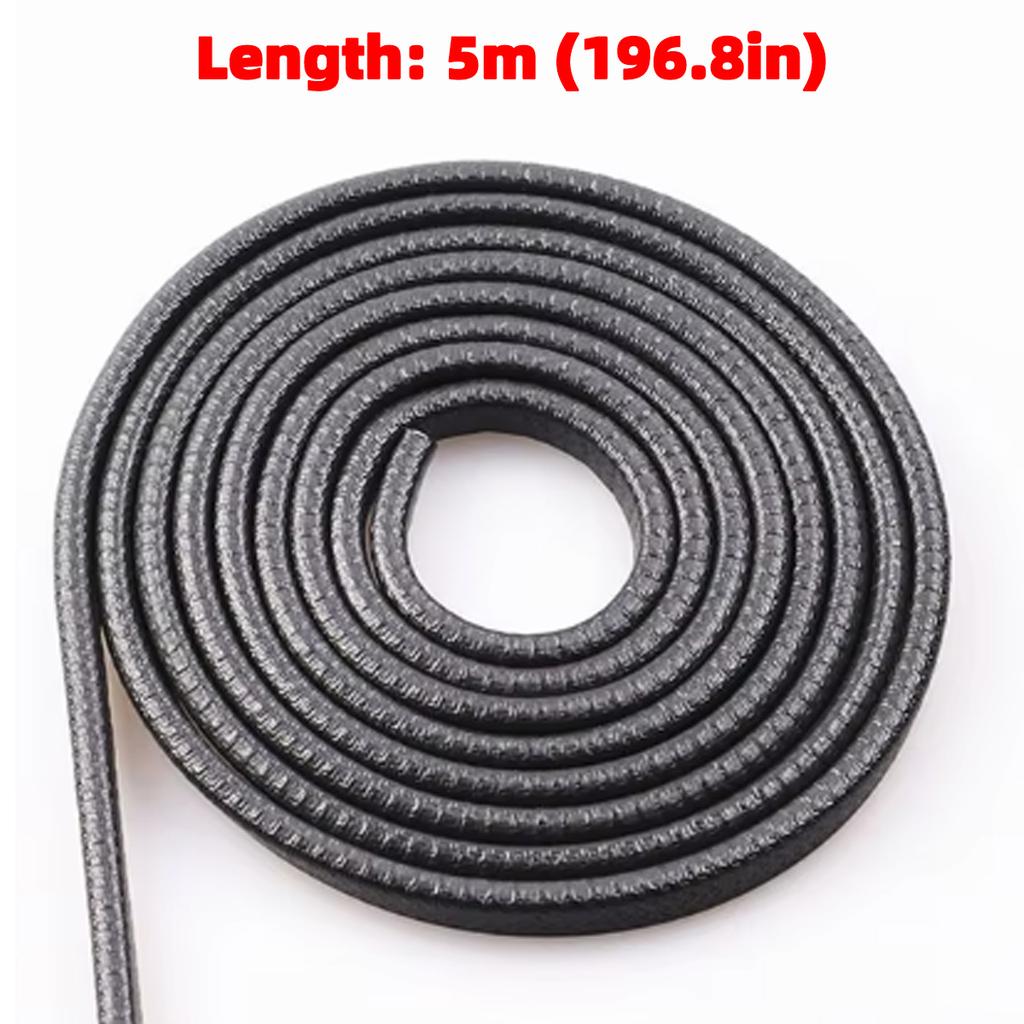 5m Car Anti-Collision Decorative Strip Universal U-Shaped Protection Door Side Seal Built-In Steel Plate Anti-Collision Strip Interior Mirrors 6