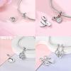 Original Silber Mutter Geschenk Charms Rosa Herz Liebe Mama Anhänger Familie Perlen Passend Armband DIY Geschenke Für Frau Schmuck