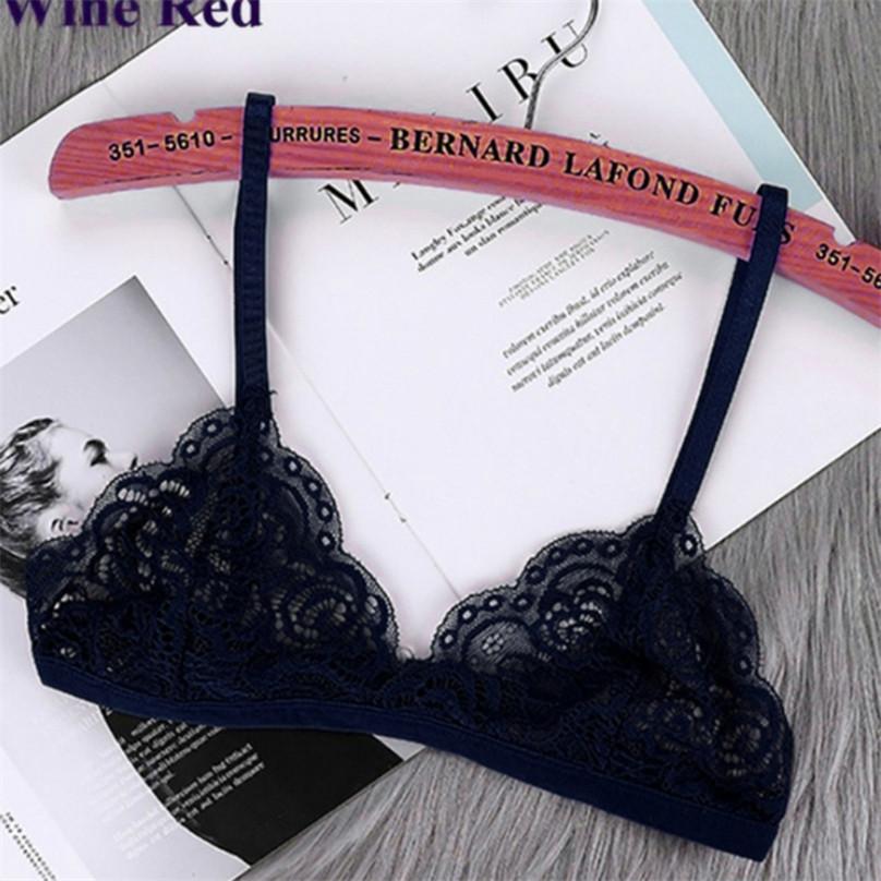 Sexy Camisole Padded Bra Seamless Deep V Lace Bra Wireless Thin Underwear Sexy Soft Bra