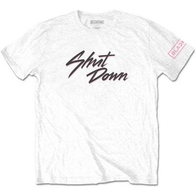 Blackpink T Shirt Shut Down Band Logo Official Unisex White