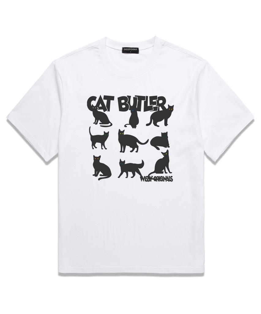 Wissi Cat Eyes Oversized Short Sleeve T-Shirt (Ws024) White