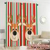 2pcs,Curtains Cute Reindeer Christmas Festive (3) Chic Light Filtering Curtains Polyester Easy Install Curtains Thermal