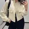 New Style Collar Coat with Large Pockets, Unisex Women's Jacket, Spring/Autumn Outerwear