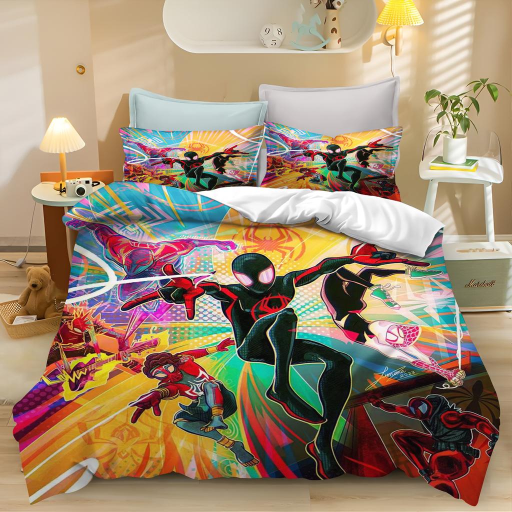 Spider-Man Cartoon Bettbezug Anime Bettdecke Bedruckte Bettdecke Polyester Bettwäsche Einzelgröße Kindergeschenk Verschiedene Größen