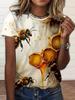 Summer Fashion Peacock Flower 3D Print T-Shirts Women Casual Short Sleeve T Shirt Streetwear Round Neck Tees Top Female Clothing