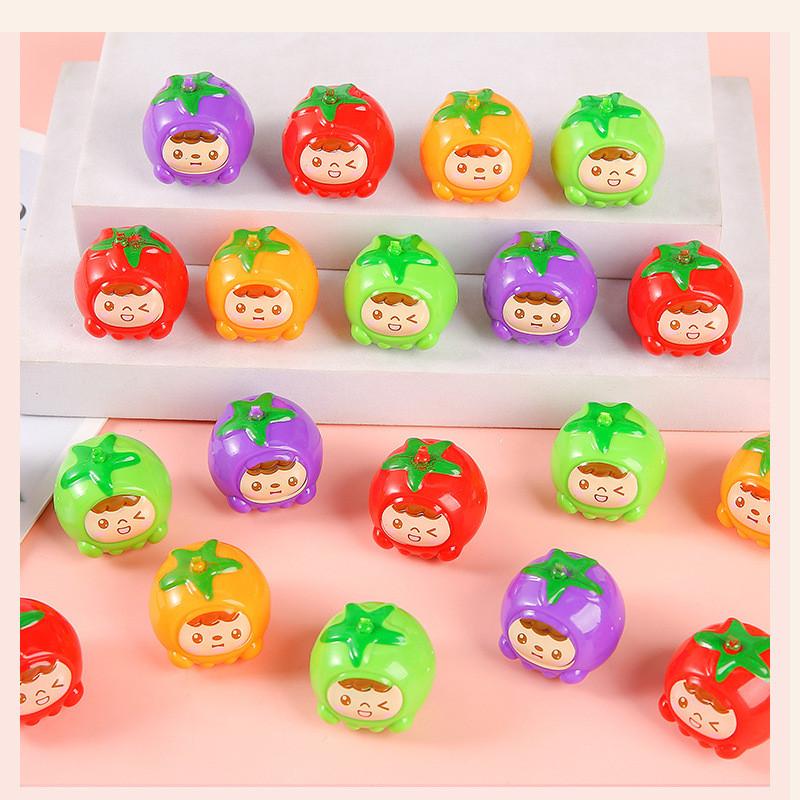 Creative Tomato Cartoon Design Mini Inertia Children Toy Car Entertainment For