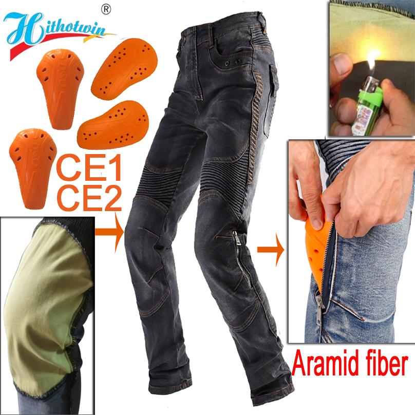 

Season Motorcycle Riding Jeans Outdoor Leisure Pants With Knee Hip Protection Gear Safety Equipment S