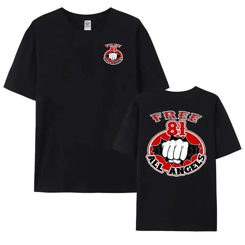 Hells Angels World T-Shirt Men Fashion Support 81 Printing Tshirt Oversized Short Sleeve Men Graphic Hell's Angels Cotton Tees