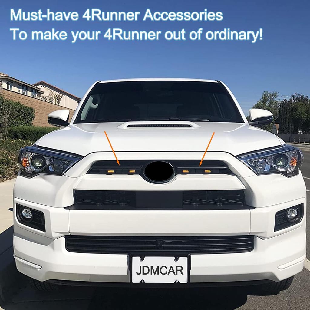 JDMCAR Front Center Grille Ert Cover Trim Compatible with 2024 Toyota 4Runner Accessories ABS Middle Grille Ert Cover Strips (Matte Black)