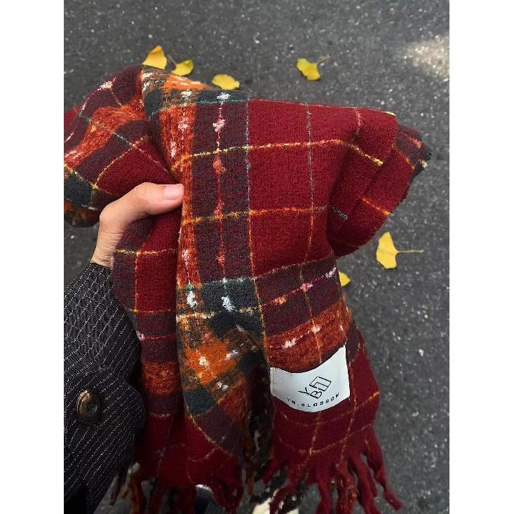 Scarf Winter New Collection Autumn/Winter Atmosphere Plaid Fringe For Couples, Warm And Student High-End Style Scarf