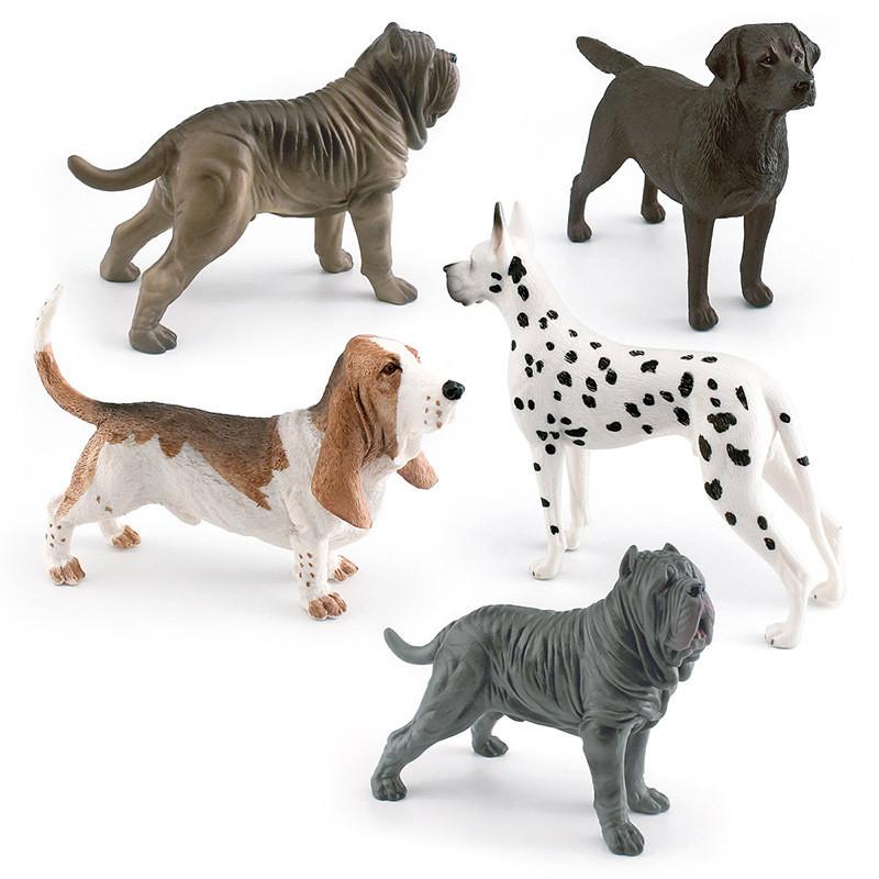 Realistyczny model psa ze zwierzęciem domowym z PVC 5 wariantów z Basset Houndem, Dogiem Niemieckim i Labradorem